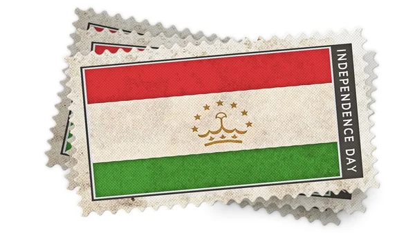 Bandera de Tayikistán en el día de la independencia del sello se superpone — Foto de Stock