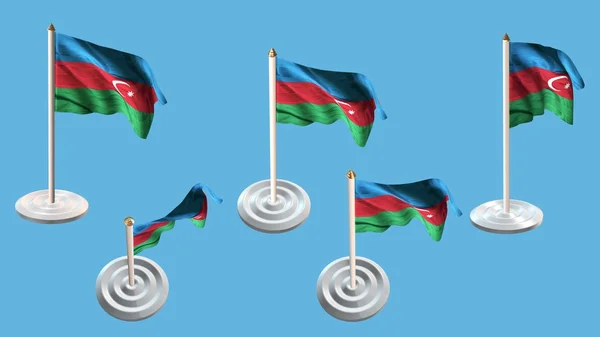 stock image azerbaijan flags with white pin set multiple views