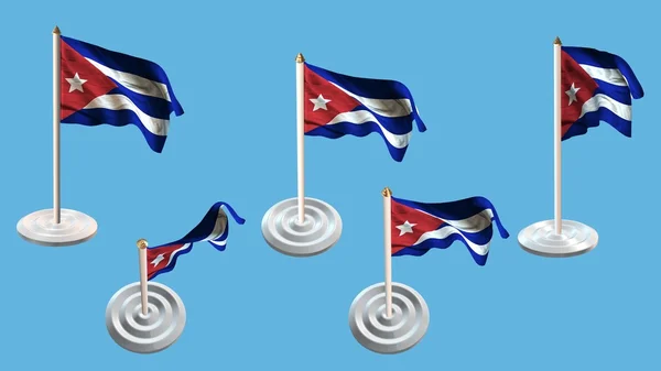 Kuba příznaky s bílým pin sada více zobrazení — Stock fotografie