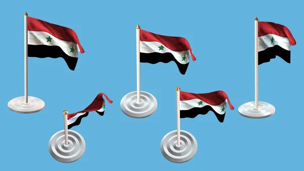Bandiere syria con pin bianco impostare più viste — Foto Stock