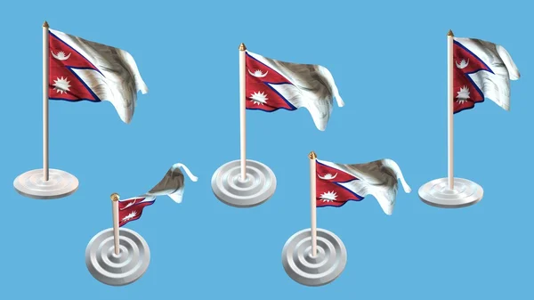 Νεπάλ σημαίες με λευκό pin που πολλαπλών προβολών — Φωτογραφία Αρχείου