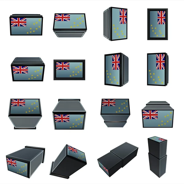 Τουβαλού σημαίες 3d κουτί με υφή ματιών — Φωτογραφία Αρχείου