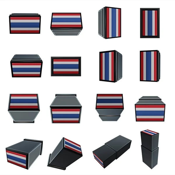 Thailand flags 3D Box with  mesh texture — Stock Photo, Image