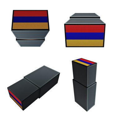 4 in 1 Ermenistan bayrakları 3d kutusu büyük boyutu ayarla