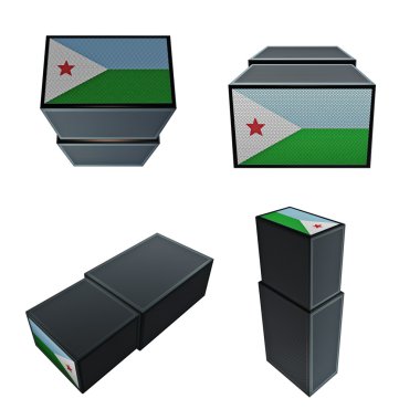 4 in 1 Cibuti bayrakları 3d kutusu büyük boyutu ayarla