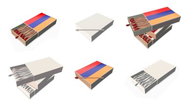 Ermenistan bayrakları doku 3d kibrit kutusu sette