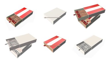 Avusturya bayrakları doku 3d kibrit kutusu sette