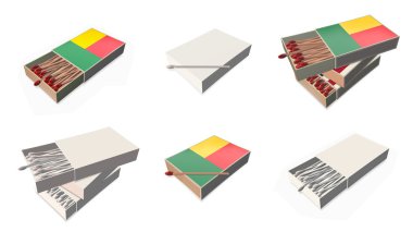 Benin bayrakları doku 3d kibrit kutusu sette