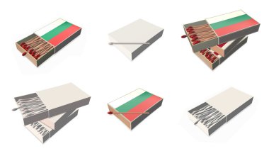Bulgaristan bayrakları doku 3d kibrit kutusu sette