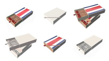 Kosta Rika bayrakları doku 3d kibrit kutusu sette