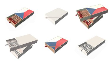 Çek Cumhuriyeti bayrakları doku 3d kibrit kutusu sette