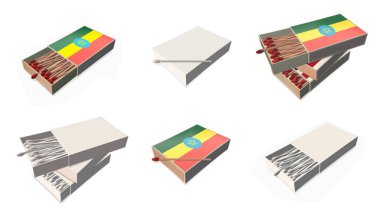 Etiyopya bayrakları doku 3d kibrit kutusu sette