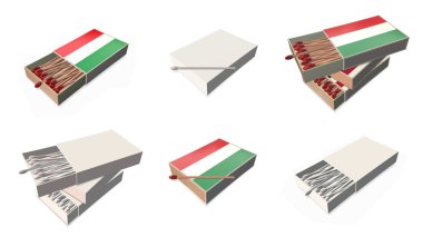 Macaristan bayrakları doku 3d kibrit kutusu sette