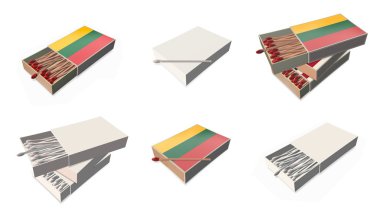 Litvanya bayrakları doku 3d kibrit kutusu sette