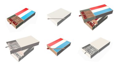 Lüksemburg bayrakları doku 3d kibrit kutusu sette