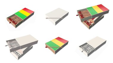 mali bayrakları doku 3d kibrit kutusu sette