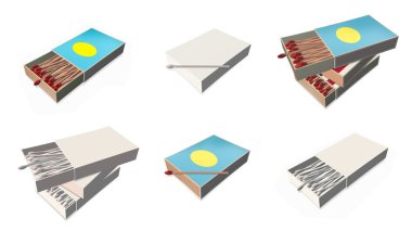 Palau bayrakları doku 3d kibrit kutusu sette