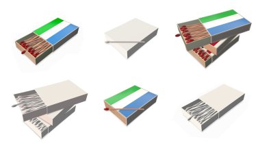 Sierra leone bayrakları doku 3d kibrit kutusu sette