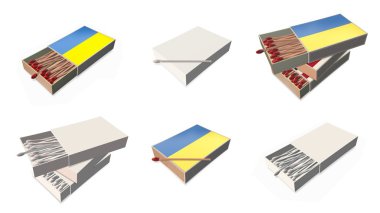 Ukrayna bayrakları doku 3d kibrit kutusu sette