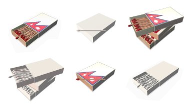 Nepal bayrakları doku 3d kibrit kutusu sette