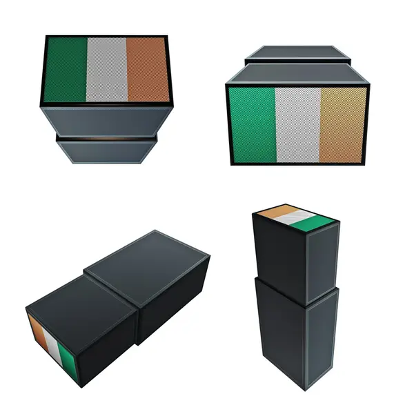 Irland flaggor på 3d Box stor storlek anges 4 i 1 — Stockfoto