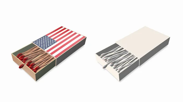 États-unis de drapeaux américains couleur blanche et texture sur 3d ma — Photo