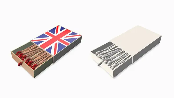 영국 플래그 화이트 색상과 질감 3 차원 장난감 세트에 — 스톡 사진