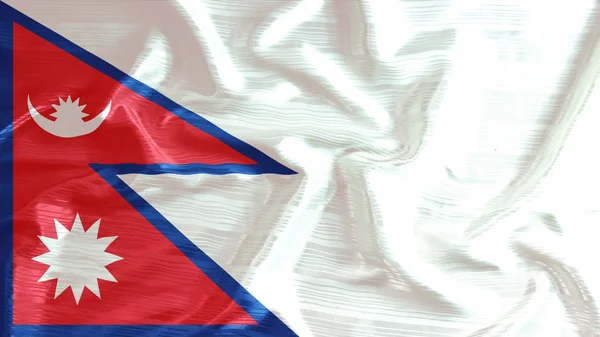 Nepal bandeira closeup de babados — Fotografia de Stock