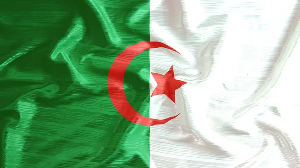 Algeria bandeira closeup de babados — Fotografia de Stock