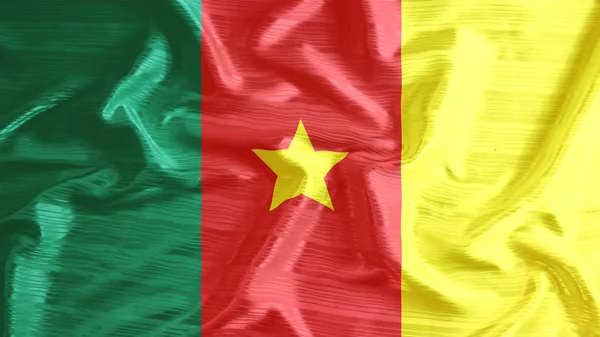 Bandiera del Camerun primo piano di increspato — Foto Stock