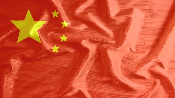Kina flagga närbild av ruggig — Stockfoto