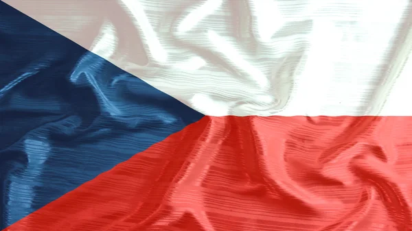 Tjeckiska republiken flagga närbild av ruggig — Stockfoto