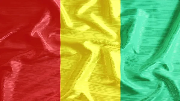 Guinea-Flagge Großaufnahme von Rüschen — Stockfoto