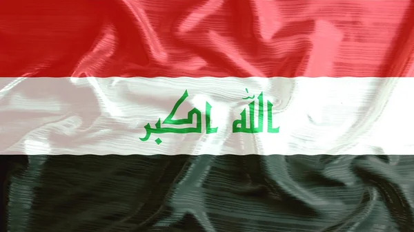 Irak vlag close-up van gegolfde — Stockfoto