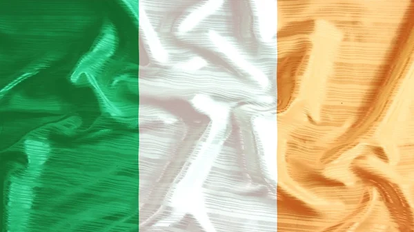 爱尔兰国旗特写的皱折 — 图库照片