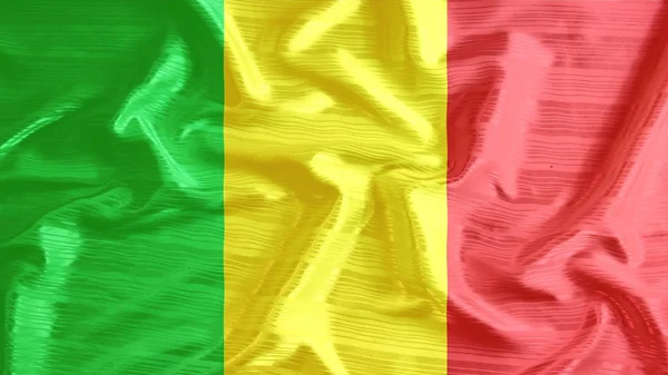 Bandera de Mali primer plano de volantes — Foto de Stock