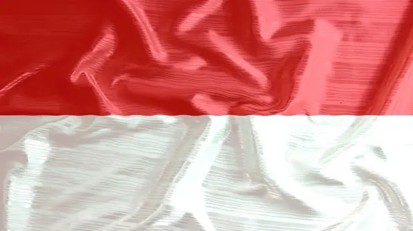 Monaco-Flagge Nahaufnahme von Rüschen — Stockfoto