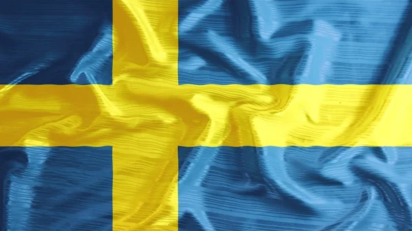 Bandeira sueca closeup de babados — Fotografia de Stock