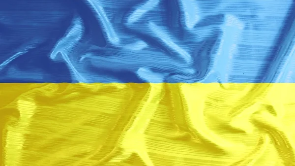 Bandeira ucraniana closeup de babados — Fotografia de Stock