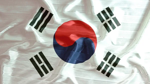 Korea South flagga närbild av ruggig — Stockfoto