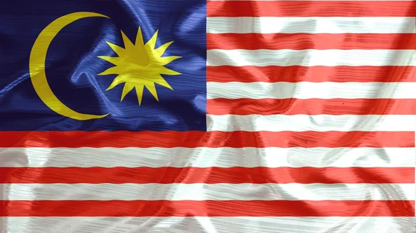 Maleisië vlag close-up van gegolfde — Stockfoto