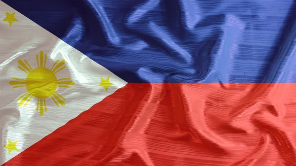 Filipíny vlajky closeup rozcuchané — Stock fotografie