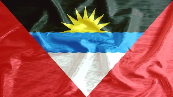 Antigua and barbuda flag closeup of ruffled — Stock Photo, Image