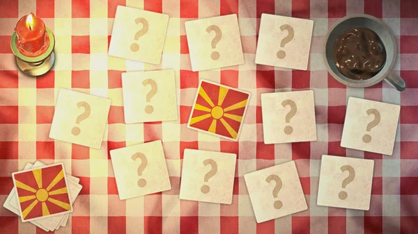 Macedonia bandera de la tarjeta que empareja estilos vintage — Foto de Stock