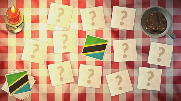 Tanzania bandera emparejamiento tarjeta vintage estilos — Foto de Stock