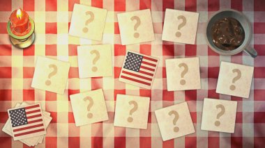 Amerika Birleşik Devletleri Amerikan bayrağı kartı vintage tarzı eşleşen