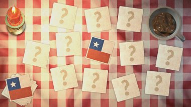 kart vintage tarzı eşleşen Şili bayrağı