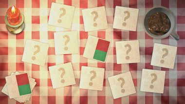 kart vintage tarzı eşleşen Madagaskar bayrağı