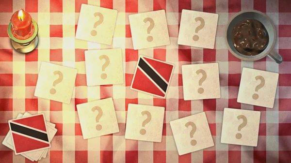 Trinidad & tobago flag matching card vintage styles — Stock Photo, Image