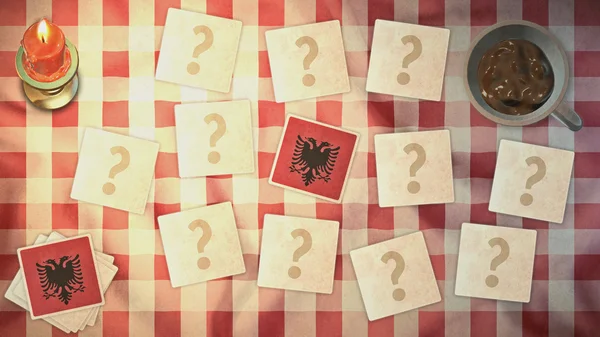 Albania flag matching card vintage styles — Stock Photo, Image